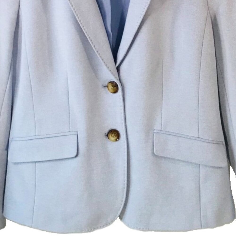 Talbots Tailored Light Blue Knit Blazer • Petite 8P • Elevated Casual Workwear - Picture 5 of 12